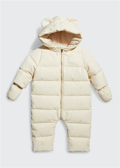 burberry kids river quilted snowsuit.